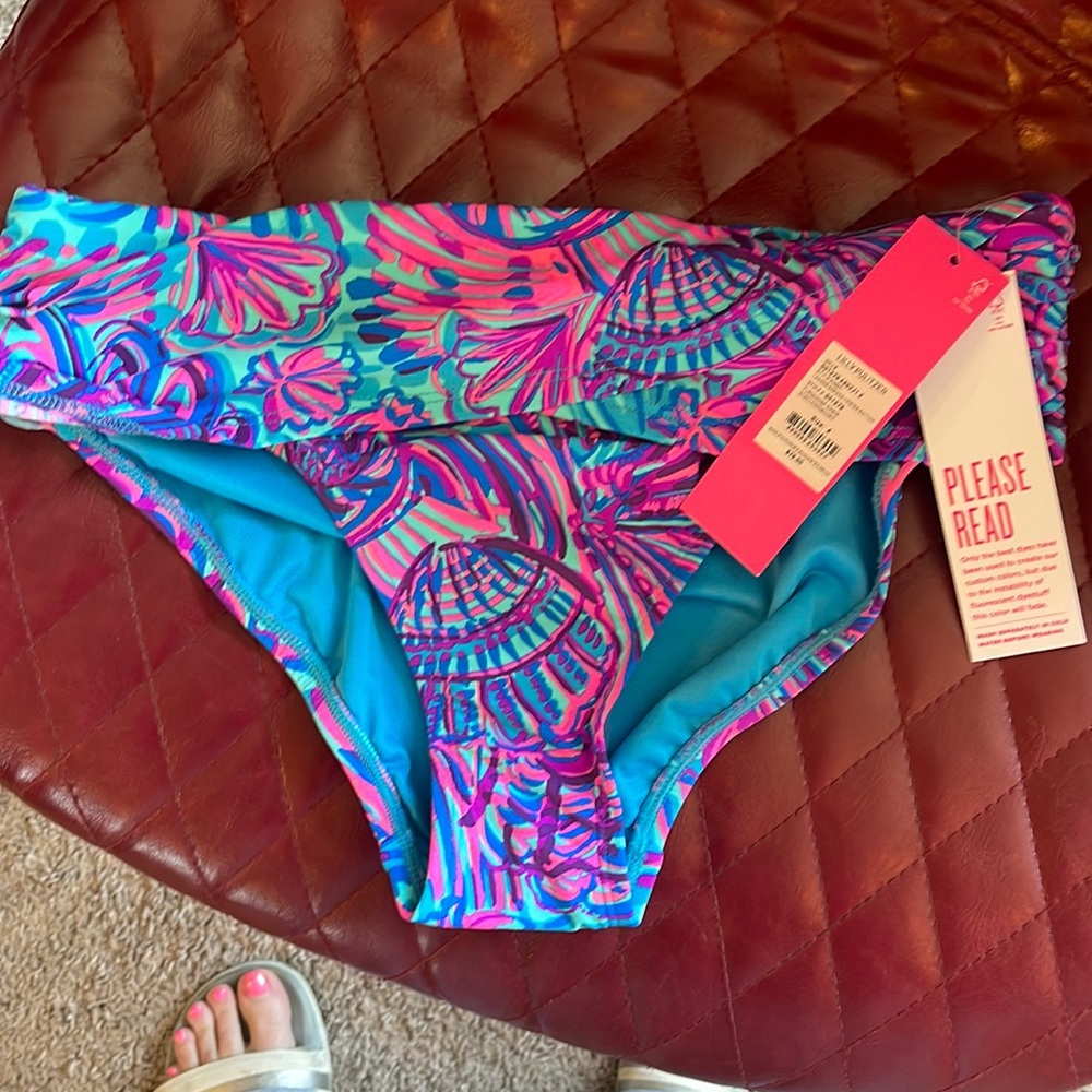 NWT Lilly Pulitzer lagoon sarong hipster bottoms Size 4